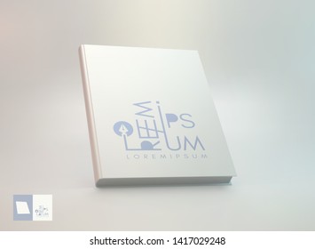 Realistic book mockup. Cover design template. Perspective view. 3d vector illustration. 