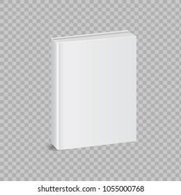 Realistic book mockup on transparent background. Vector illustration.