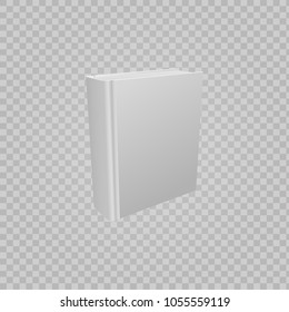 Realistic book mockup on transparent background. Vector illustration.