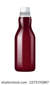 Realistic bottle of berry juice on white background vector illustration