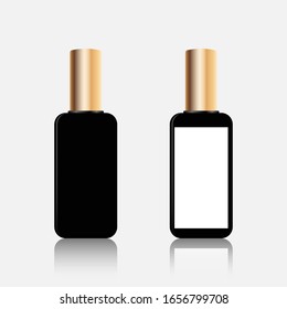 Realistic bottle cosmetic product mockup set. Mockup vector isolated. Template design. Realistic vector illustration.