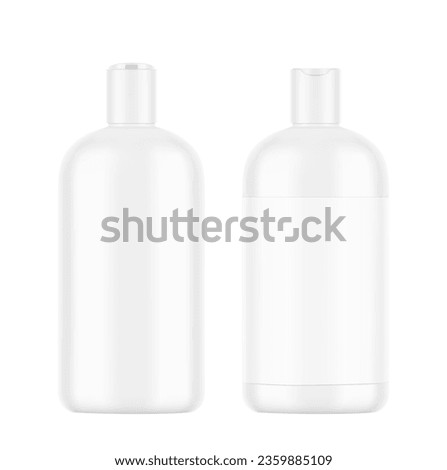 Realistic bottle with disc top cap mockup. Vector illustration isolated on white background. Perfect for promote your product. EPS10.	