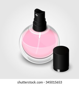 Realistic bottle of perfume. Vector illustration