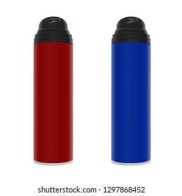 Realistic bottle of shaving foam in vector on white background.