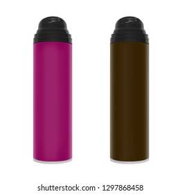 Realistic bottle of shaving foam in vector on white background.