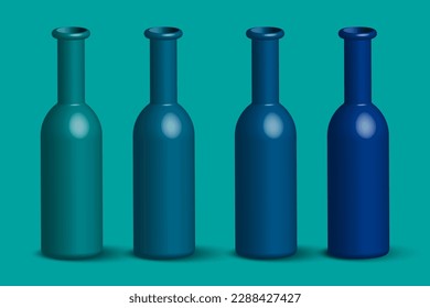Realistic bottles. Graphic design. Vector illustration.