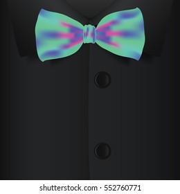 Realistic bow tie and black, shirt vector illustration