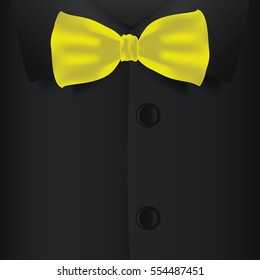 Realistic bow tie and black shirt, vector illustration