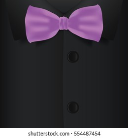 Realistic bow tie and black shirt, vector illustration