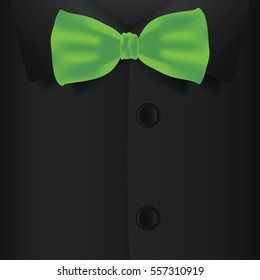 Realistic bow tie and black shirt, vector illustration