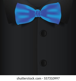 Realistic bow tie and black shirt, vector illustration