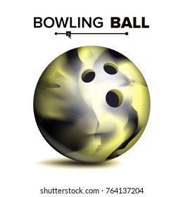 Realistic Bowling Ball Vector. Classic Round Ball. Sport Game Symbol. Illustration