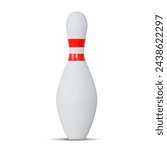 Realistic bowling pin on isolated background. Stock vector illustration.