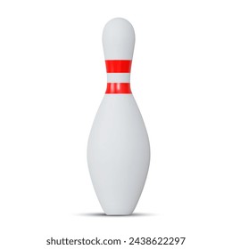 Realistic bowling pin on isolated background. Stock vector illustration.