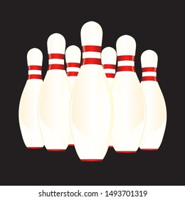 Realistic Bowling Pin Vector Icon