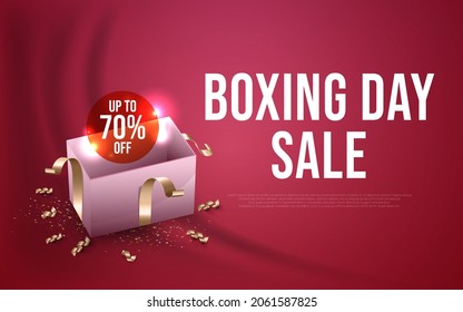 Realistic boxing day banner concept
