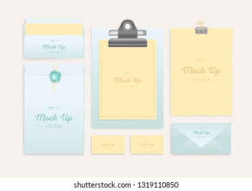 Realistic Branding Mockup set. Corporate identity mockup. Vector illustration