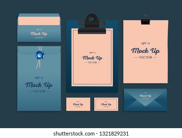 Realistic Branding Mockup set. Corporate identity mockup. Vector illustration