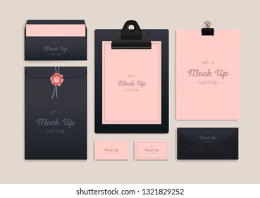 Realistic Branding Mockup set. Corporate identity mockup. Vector illustration