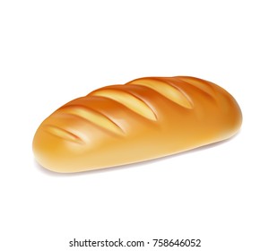 Realistic bread isolated Bakery icon