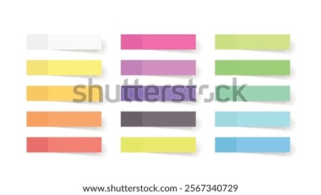 realistic bright page markers in set isolated