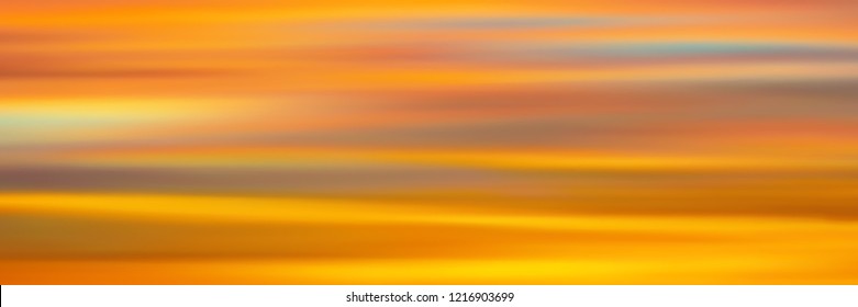 Realistic bright sunset, panoramic image, vector background, EPS10
