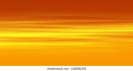 Realistic bright sunset, panoramic image, vector background, EPS10