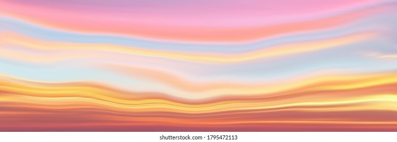 Puesta de sol brillante realista, imagen panorámica, fondo vectorial, EPS10