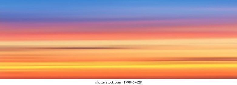 Realistischer heller Sonnenuntergang, Panoramabild, Vektorhintergrund, EPS10