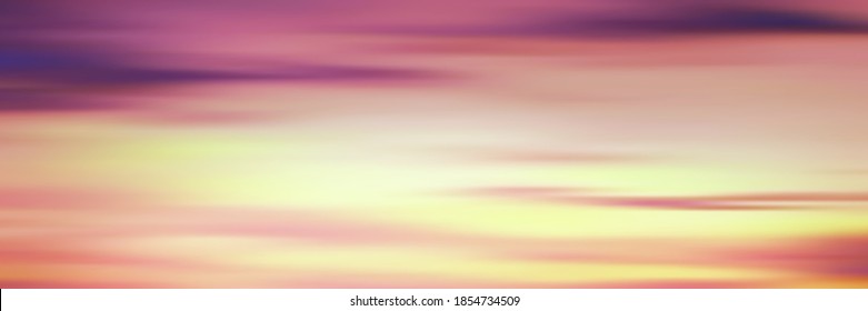 Realistic bright sunset, panoramic image, vector background, EPS10