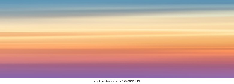 Puesta de sol brillante realista, imagen panorámica, fondo vectorial