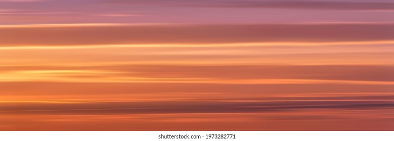 Realistic bright sunset, panoramic image, vector background, EPS10