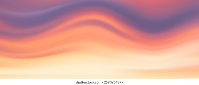 Realistic bright sunset, panoramic image, vector background, EPS10