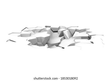 Realistic broken floor. Vector illustration isolated on white background. Ready for your design. EPS10. - Shutterstock ID 1853018092