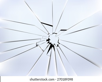 Realistic Broken Window's Glass Vector