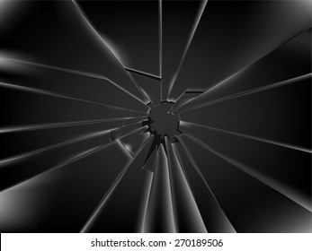 realistic broken window's glass vector