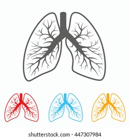 Realistic bronchi icon isolated on white background. Vector medical bronchi logo. 