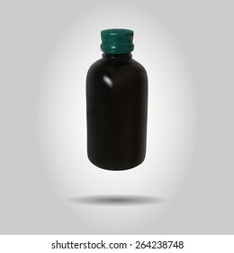 Realistic brown bottle, vector illustration