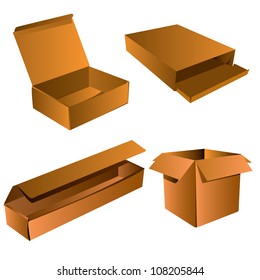 Realistic Brown Box, Cardboard Box, packaging