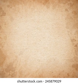 Realistic brown cardboard stained texture. vector illustration.