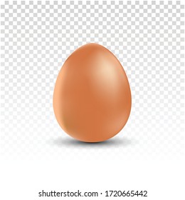 Realistic brown chicken eggs on transparent background