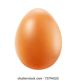 Realistic brown egg isolated on white background. Vector eps10 illustration