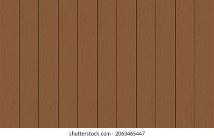 Realistic brown wood plank with dim light background vector illustration.