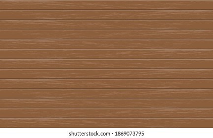 Realistic brown wood plank pattern background vector illustration.