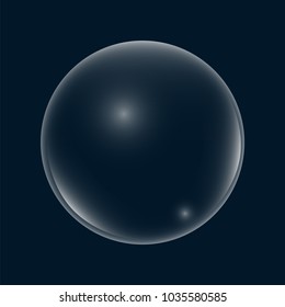 burbuja realista sobre fondo oscuro. ilustración vectorial
