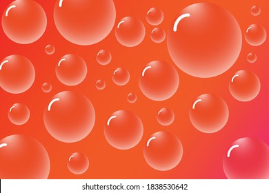 Realistic bubble Pink Orange Illutration Vector Background Design Pattern