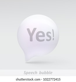 Realistic bubble speech. Illustration isolated on grey background. Graphic concept for your design