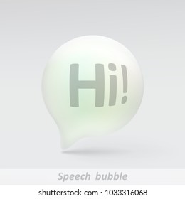 Realistic bubble speech. Illustration isolated on grey background. Graphic concept for your design