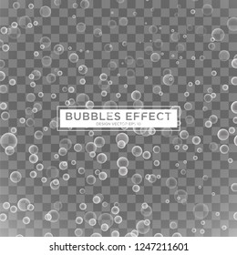 realistic bubbles effect template with transparency texture background design vector eps 10