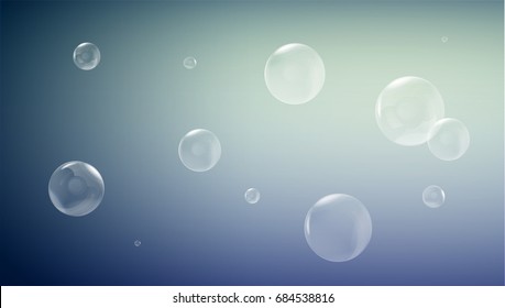 realistic bubbles flying, vector